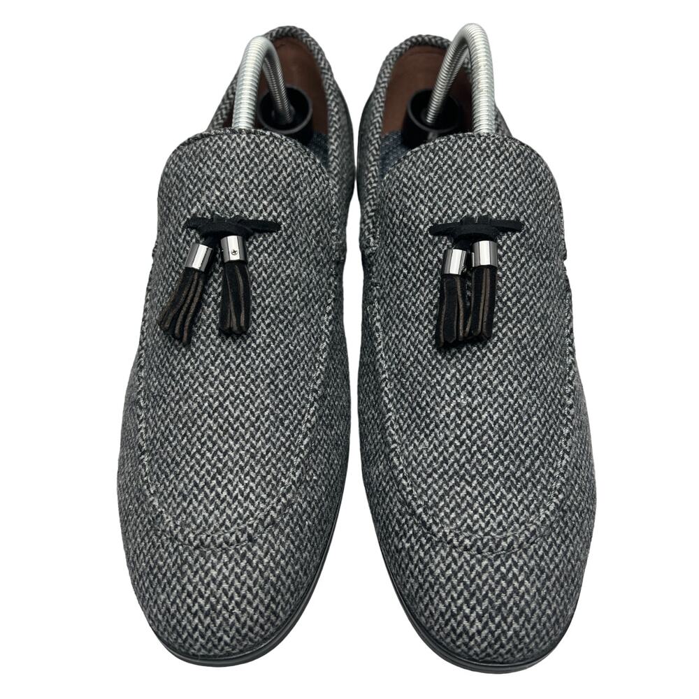 Bar III Mens 9M Kingston Tassel Tweed Grey Black Upper Loafer Shoes